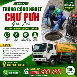 thông cống nghẹt tại Chư Pưh Gia Lai